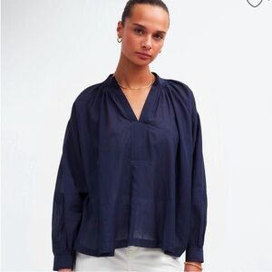 Madewell Shirred Long-Sleeve Top